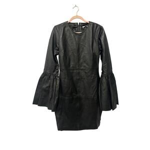 Atoir NWT Size US 8 or AU 12 100% Leather Bell Sleeve Solace Work Cocktail Dress